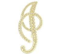 PATIKIL Letter Brooch Pins, Pearl Initial Alphabet I Letter Lapel Badges Pin for Women Men Girl Wife Suits Clothes Dress Bouquet Coat Hat Bag Craft Party, Gold Tone