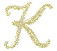 PATIKIL Letter Brooch Pins, Pearl Initial Alphabet K Letter Lapel Badges Pin for Women Men Girl Wife Suits Clothes Dress Bouquet Coat Hat Bag Craft Party, Gold Tone