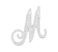 PATIKIL Letter Brooch Pins, Pearl Initial Alphabet m Letter Lapel Badges Pin, Silver Tone