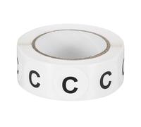 PATIKIL Letter C Inventory Labels, 500 Pcs 0.75 Inch Letter Stickers Round Circle Dots Labels Semi-Gloss Adhesive Stickers for Home Organization Office Storage, Black (1 Roll)