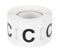 PATIKIL Letter C Inventory Labels, 500 Pcs 1.5 Inch Letter Stickers Round Circle Dots Labels Semi-Gloss Adhesive Stickers for Home Organization Office Storage, Black (1 Roll)
