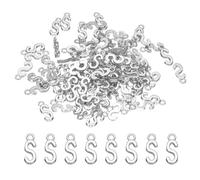 PATIKIL Letter Charm, 100 Pcs Alphabet Initial Pendant Charm Bulk Cute DIY for Jewelry Making Bracelets Earrings Necklace Keychains Crafts, Dark Silver, Letter S