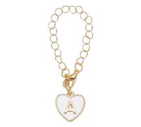 PATIKIL Letter Charm Accessories for Stanley Tumbler Cup, Initial Name ID Letter A Personalized Handle Charm Heart Shape for Modern Tumblers, White