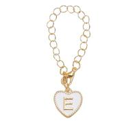 PATIKIL Letter Charm Accessories for Stanley Tumbler Cup, Initial Name ID Letter E Personalized Handle Charm Heart Shape for Modern Tumbler, White