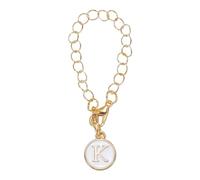 PATIKIL Letter Charm Accessories for Stanley Tumbler Cup, Initial Name ID Letter K Personalized Handle Charm Round Shape for Modern Tumbler, White