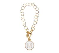 PATIKIL Letter Charm Accessories for Stanley Tumbler Cup, Initial Name ID Letter M Personalized Handle Charm Round Shape for Modern Tumbler, White