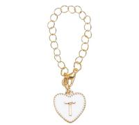 PATIKIL Letter Charm Accessories for Stanley Tumbler Cup, Initial Name ID Letter T Personalized Handle Charm Heart Shape for Modern Tumbler, White