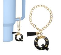 PATIKIL Letter Charm Accessories for Stanley Tumbler Cup, Letter Q Keychain Handle Charm Cute Initial Letter with Tassel for Women Tumbler Cup Handle, Black