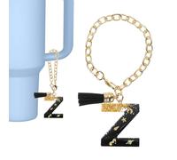PATIKIL Letter Charm Accessories for Stanley Tumbler Cup, Letter Z Keychain Handle Charm Cute Initial Letter with Tassel for Women Tumbler Cup Handle, Black