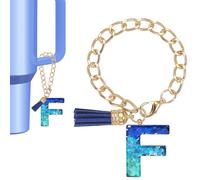 PATIKIL Letter Charm for Stanley Tumbler Cup, Cute Initial F Charm Accessories for Stanley Tumbler Handle Keychain Personalized Charm for Women, Blue