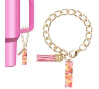 PATIKIL Letter Charm for Stanley Tumbler Cup, Cute Initial I Charm Accessories for Stanley Tumbler Handle Keychain Personalized Charm for Women, Pink