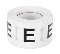PATIKIL Letter E Inventory Labels, 500 Pcs 1.5 Inch Letter Stickers Round Circle Dots Labels Semi-Gloss Adhesive Stickers for Home Organization Office Storage, Black (1 Roll)