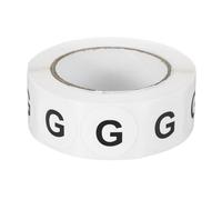 PATIKIL Letter g Inventory Labels, 500 Pcs 0.75 Inch Letter Stickers Round Circle Dots Labels Semi-Gloss Adhesive Stickers for Home Organization Office Storage, Black (1 Roll)