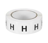 PATIKIL Letter H Inventory Labels, 500 Pcs 0.75 Inch Letter Stickers Round Circle Dots Labels Semi-Gloss Adhesive Stickers for Home Organization Office Storage, Black (1 Roll)