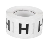 PATIKIL Letter H Inventory Labels, 500 Pcs 1.5 Inch Letter Stickers Round Circle Dots Labels Semi-Gloss Adhesive Stickers for Home Organization Office Storage, Black (1 Roll)