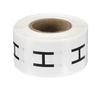 PATIKIL Letter H Inventory Labels, 500 Pcs 1 Inch Letter Stickers Round Circle Dots Labels Semi-Gloss Adhesive Stickers for Home Organization Office Storage, Black (1 Roll)