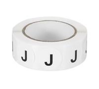 PATIKIL Letter J Inventory Labels, 500 Pcs 0.75 Inch Letter Stickers Round Circle Dots Labels Semi-Gloss Adhesive Stickers for Home Organization Office Storage, Black (1 Roll)