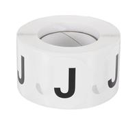 PATIKIL Letter J Inventory Labels, 500 Pcs 1.5 Inch Letter Stickers Round Circle Dots Labels Semi-Gloss Adhesive Stickers for Home Organization Office Storage, Black (1 Roll)
