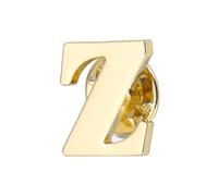 PATIKIL Letter Lapel Pins, Initial Alphabet Letter Z Collar Pins Letter Brooch Pins for Women Men Shirt Dress Suits Coat Collar, Gold Tone, Letter Z
