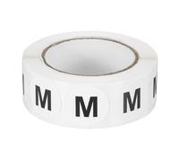 PATIKIL Letter m Inventory Labels, 500 Pcs 0.75 Inch Letter Stickers Round Circle Dots Labels Semi-Gloss Adhesive Stickers for Home Organization Office Storage, Black (1 Roll)