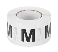 PATIKIL Letter m Inventory Labels, 500 Pcs 1.5 Inch Letter Stickers Round Circle Dots Labels Semi-Gloss Adhesive Stickers for Home Organization Office Storage, Black (1 Roll)