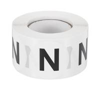 PATIKIL Letter N Inventory Labels, 500 Pcs 1.5 Inch Letter Stickers Round Circle Dots Labels Semi-Gloss Adhesive Stickers for Home Organization Office Storage, Black (1 Roll)