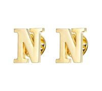 PATIKIL Letter N Lapel Pins, 2 Pack Initial Alphabet Collar Pins Letter Copper Brooch Pins for Mens & Womens Shirt Dress Suits Business Events, Gold