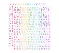 PATIKIL Letter Nail Stickers, 2 Sheet 3D Self-Adhesive English Letter Nail Decals Small Alphabet Art Sticker Metallic Fluorescence Design Manicure for Women DIY Decor, Colorful
