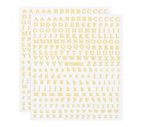 PATIKIL Letter Nail Stickers, 2 Sheet 3D Self-Adhesive English Letter Nail Decals Small Alphabet Art Sticker Metallic Fluorescence Design Manicure for Women DIY Decor, Gold