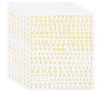 PATIKIL Letter Nail Stickers, 8 Sheet 3D Self-Adhesive English Letter Nail Decals Small Alphabet Art Sticker Metallic Fluorescence Design Manicure for Women DIY Decor, Gold