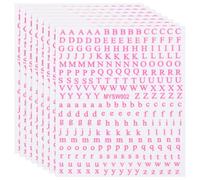 PATIKIL Letter Nail Stickers, 8 Sheet 3D Self-Adhesive English Letter Nail Decals Small Alphabet Art Sticker Metallic Fluorescence Design Manicure for Women DIY Decor, Rose Red