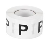 PATIKIL Letter P Inventory Labels, 500 Pcs 1.5 Inch Letter Stickers Round Circle Dots Labels Semi-Gloss Adhesive Stickers for Home Organization Office Storage, Black (1 Roll)