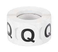 PATIKIL Letter Q Inventory Labels, 500 Pcs 1.5 Inch Letter Stickers Round Circle Dots Labels Semi-Gloss Adhesive Stickers for Home Organization Office Storage, Black (1 Roll)