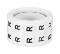 PATIKIL Letter R Inventory Labels, 1000 Pcs 0.5 Inch Letter Stickers Round Circle Dots Labels Semi-Gloss Adhesive Stickers for Home Organization Office Storage, Black (1 Roll)