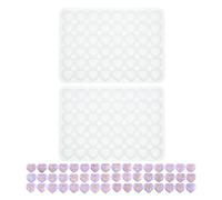 PATIKIL Letter Resin Mould with 2 Hole, 96 Pcs Heart Shaped Letter Silicone Moulds for Epoxy Resin Name Number Blank Casting Mould for DIY Personalized Letter Charm Making Tool, White