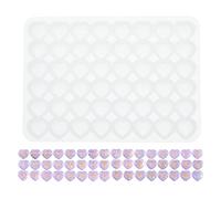 PATIKIL Letter Resin Mould with Hole, 48 Pcs Heart Shaped Letter Silicone Moulds for Epoxy Resin Name Number Blank Casting Mould for DIY Personalized Letter Charm Making Tool, White