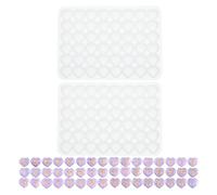 PATIKIL Letter Resin Mould with Hole, 96 Pcs Heart Shaped Letter Silicone Moulds for Epoxy Resin Name Number Blank Casting Mould for DIY Personalized Letter Charm Making Tool, White