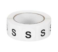 PATIKIL Letter S Inventory Labels, 500 Pcs 0.75 Inch Letter Stickers Round Circle Dots Labels Semi-Gloss Adhesive Stickers for Home Organization Office Storage, Black (1 Roll)