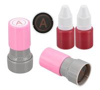 PATIKIL Letter Stamps Self Inking, 2Pcs Alphabet A Character Teacher Ink Initial Stamp with Refill Ink for Class Notebook Scrapbooking DIY Craft, Pink