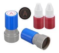 PATIKIL Letter Stamps Self Inking, 2Pcs Alphabet A Character Teacher Ink Initial Stamp with Refill Ink for Class Notebook Scrapbooking DIY Craft, Blue