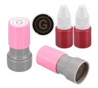PATIKIL Letter Stamps Self Inking, 2Pcs Alphabet g Character Teacher Ink Initial Stamp with Refill Ink for Class Notebook Scrapbooking DIY Craft, Pink