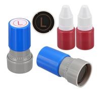 PATIKIL Letter Stamps Self Inking, 2Pcs Alphabet l Character Teacher Ink Initial Stamp with Refill Ink for Class Notebook Scrapbooking DIY Craft, Blue