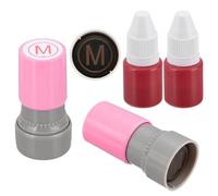 PATIKIL Letter Stamps Self Inking, 2Pcs Alphabet m Character Teacher Ink Initial Stamp with Refill Ink for Class Notebook Scrapbooking DIY Craft, Pink