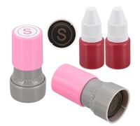 PATIKIL Letter Stamps Self Inking, 2Pcs Alphabet S Character Teacher Ink Initial Stamp with Refill Ink for Class Notebook Scrapbooking DIY Craft, Pink