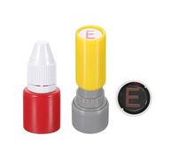 PATIKIL Letter Stamps Self Inking, Character E 7mm Alphabet Teacher Stamp Initial Stamp Mini Ink Stamp with Refill Ink for Class Notebook Scrapbooking DIY Craft, Yellow Shell