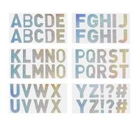 PATIKIL Letter Stickers 1 Inch, 60 Pcs/ 12 Sheets Self Adhesive Vinyl Large Alphabet Number Stickers for Arts DIY Crafts Home Mailbox Bulletin Classroom Decor, Flash Silver