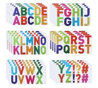 PATIKIL Letter Stickers 2.5 Inch, 240 Pcs/ 48 Sheets Self Adhesive Vinyl Large Alphabet Number Stickers for Arts DIY Crafts Home Mailbox Bulletin Classroom Decor, Flash Colorful