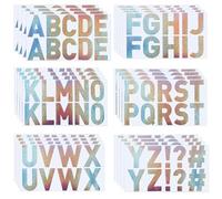 PATIKIL Letter Stickers 2.5 Inch, 240 Pcs/ 48 Sheets Self Adhesive Vinyl Large Alphabet Number Stickers for Arts DIY Crafts Home Mailbox Bulletin Classroom Decor, Flash Silver