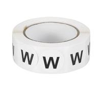 PATIKIL Letter W Inventory Labels, 500 Pcs 0.75 Inch Letter Stickers Round Circle Dots Labels Semi-Gloss Adhesive Stickers for Home Organization Office Storage, Black (1 Roll)