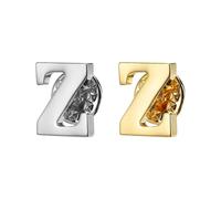 PATIKIL Letter Z Lapel Pins, 2 Pack Initial Alphabet Collar Pins Letter Copper Brooch Pins for Mens & Womens Shirt Dress Suits Business Events, Gold/Silver